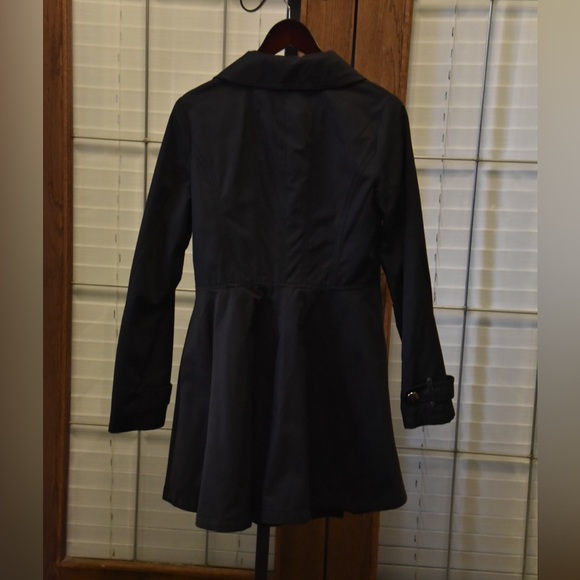 Laundry By Shelli Segal Black Trench Coat - Picture 3 of 5